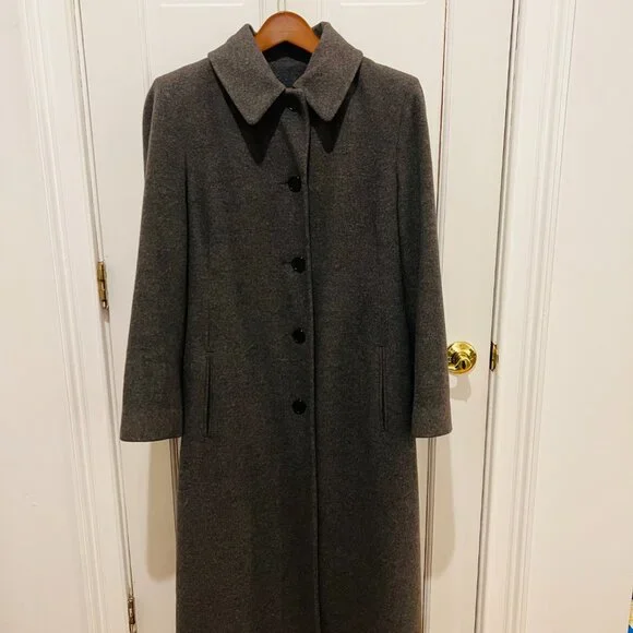 Vintage Regency Pure Cashmere Gray Long Coat Size US 8 / Medium - Picture 3 of 16